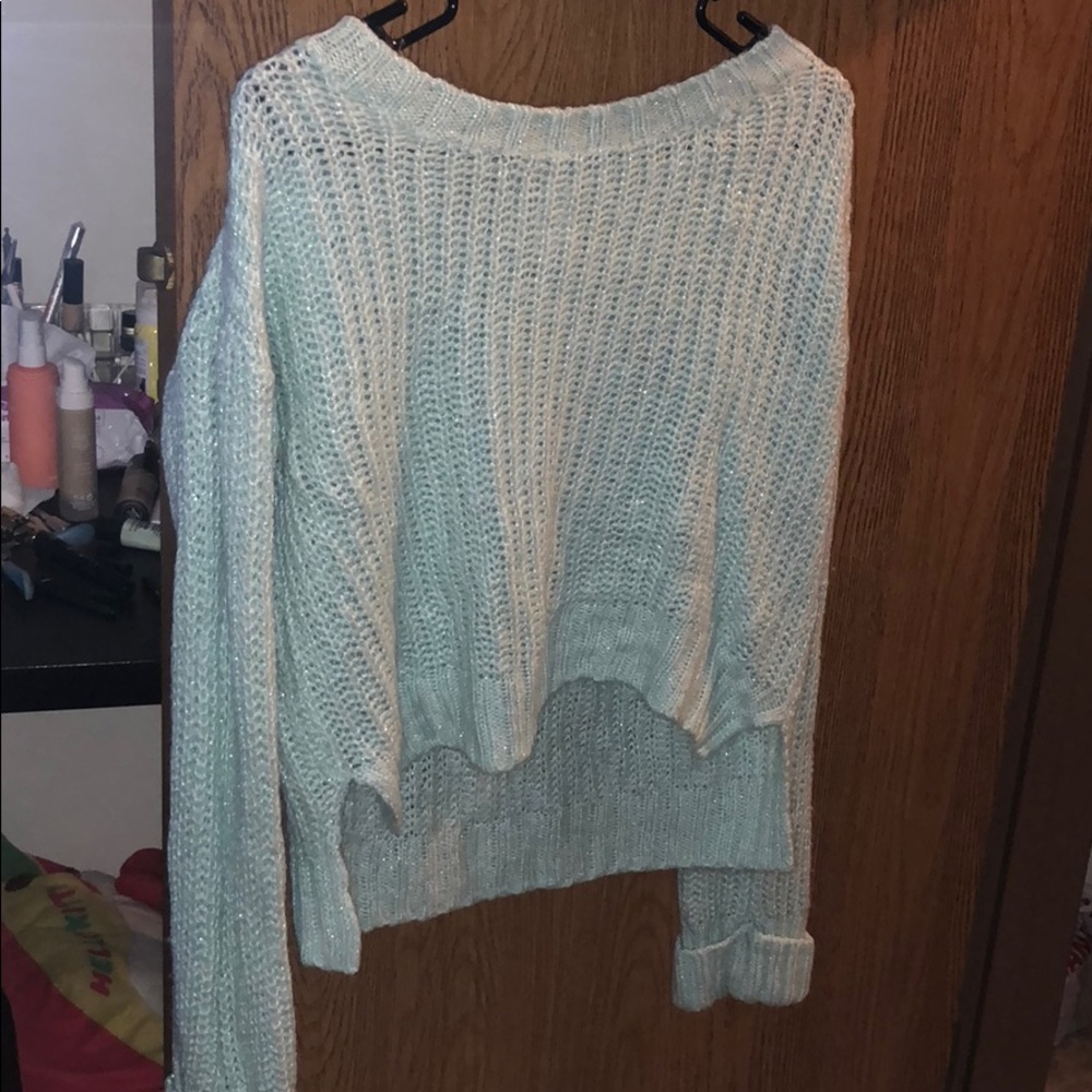 Mint Green Cropped Sweater